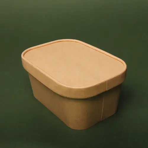 Крышка крафт для салатника крафт прямоугольного bowl 580,750,880.1000мл 170x120мм LF фото