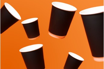 Черные двухслойные бумажные стаканы Софт фото