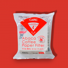 Фильтры бумажные CAFEC Abaca конусообразные на 4 чашки 100шт фото