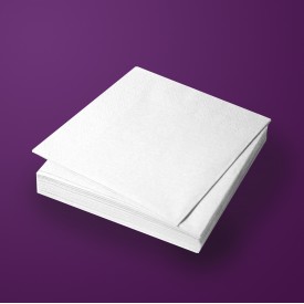 Салфетки бумажные двухслойные Papero 24х24см белые 200шт фото