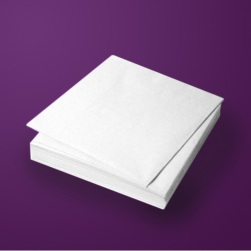 Салфетки бумажные двухслойные Papero 24х24см белые 200шт photo 1