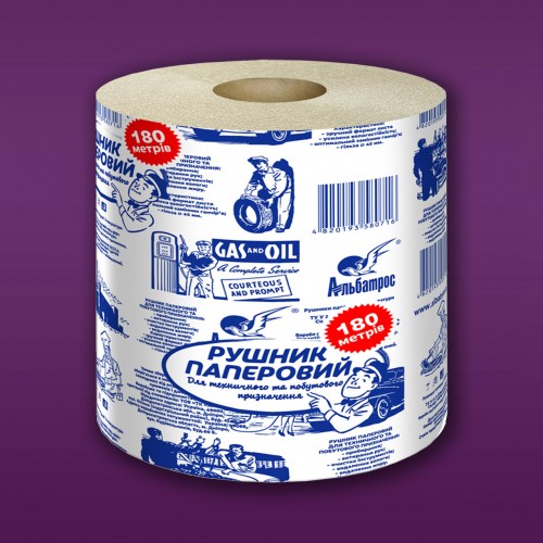 Полотенца бумажные серые в рулоне 200/230 180м 1090 отрывов photo 1
