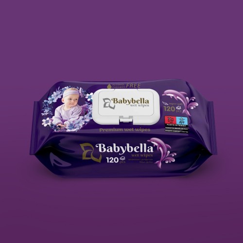 Салфетки влажные BABYBELLA 120шт с клапаном LABELLA photo 1