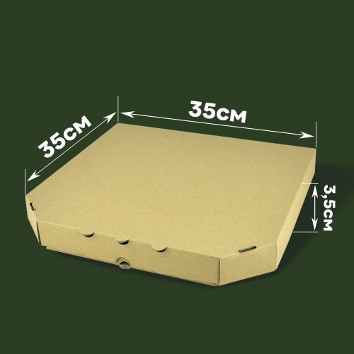Коробка для піци бура 35х35х3.5см. під складання photo 1