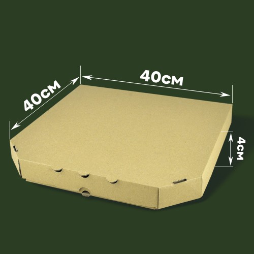 Коробка для піци бура 40х40х4см.під складання photo 1