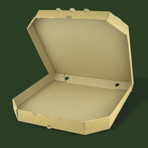 Коробка для піци бура 25х25х4см. під складання photo 1