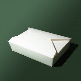 Ланч-бокс бумажный белый 196х140х48мм фото