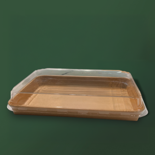 Упаковка для суші крафтова з кришкою PET 254*180*45 LF photo 1