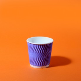 Гофрированный стакан бумажный 110мл фиолетовый WAVE фото