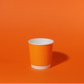 Гофрированный стакан бумажный 110мл оранжевый фото