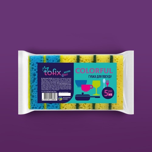 Губка кухонна пориста 95х60х35 6шт ТМ Tofix photo 1