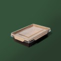 Крафт-бокс паперовий з кришкою чорний-крафт 500мл 150x100x40мм photo 2