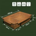 Крафт-бокс двухсекционный с крышкой 1140мл 128-70x138x49мм photo 3
