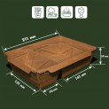 Крафт-бокс двухсекционный с крышкой 1500мл 141-70x151x59мм photo 3
