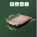 Крафт-бокс паперовий з кришкою чорний-крафт 500мл 150x100x40мм photo 3