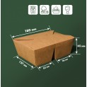 Ланч-бокс двухсекционный крафтовый 1220мл 82/96x137x65мм photo 3