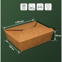 Ланч-бокс крафтовий 1000мл 170x136x50мм LF photo 3