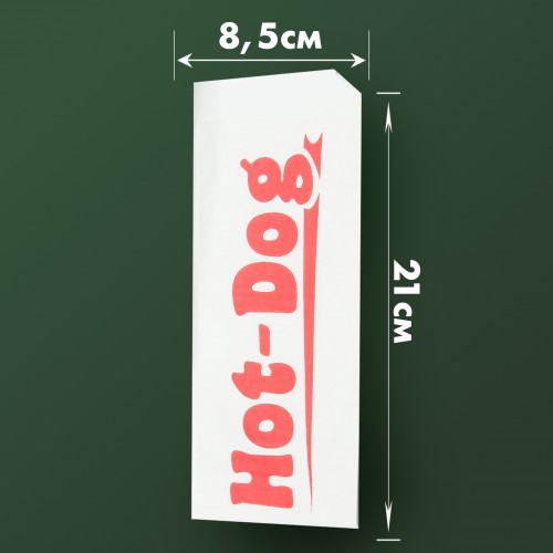 Уголок бумажный САШЕ с логотипом хот-дог 210x85мм