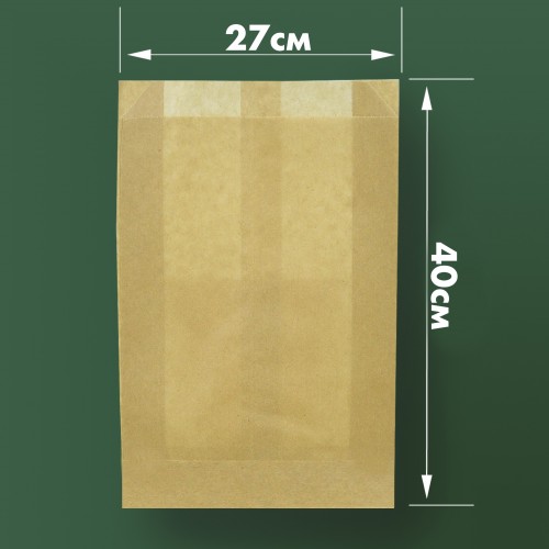 Пакет бумажный САШЕ крафт 40x27x6см photo 1