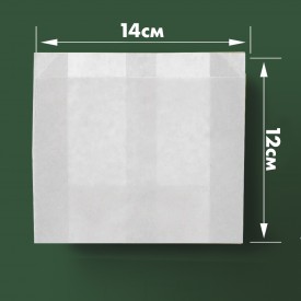 Пакет паперовий жиростійкий САШЕ білий для фрі 14x12x5см фото