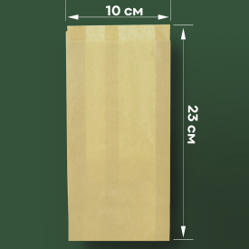 Пакет бумажный жиростойкий САШЕ крафт 23х10х4 см (100шт/1000шт) фото