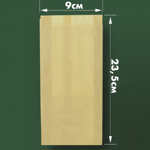 Пакет паперовий жиростійкий САШЕ крафт 235x90x60мм