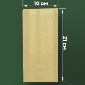 Пакет бумажный жиростойкий САШЕ крафт 210х100х40 мм  фото
