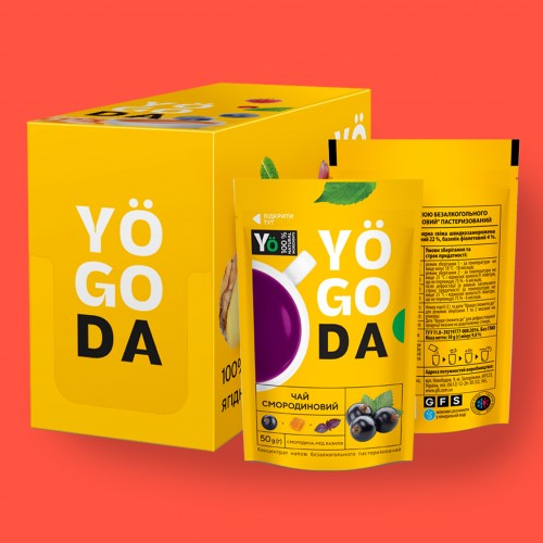 Чай смородиновий з медом та базиліком Yogoda 50г photo 1