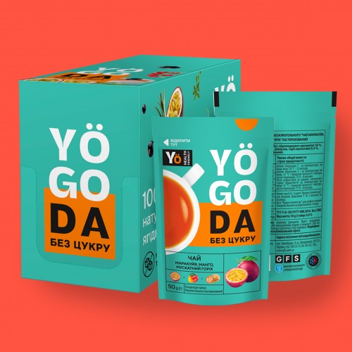 Чай маракуйя, манго, мускатний горіх Yogoda 50г photo 1