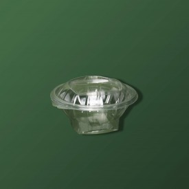 Салатник PET 250мл круглий з кришкою LF 122x120x61мм фото