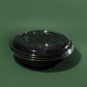 Салатник чёрный круглый 750мл с крышкой PET 185х60мм photo 2