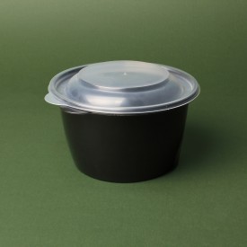 Супник 750мл PP чорний із кришкою фото