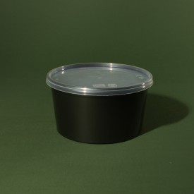 Супник 480мл PP чорний з герметичною кришкою фото