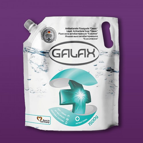 Жидкое мыло Классическое антибактериальное 1500г GALAX дойпак photo 1
