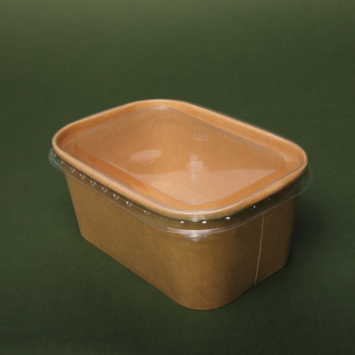 Крышка РЭТ для салатника крафтового прямоугольного bowl 500,750,1000мл 170х120мм LF photo 1