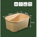 Салатник крафтовий прямокутний bowl 1000мл 170x120x75мм LF photo 3