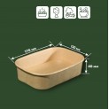 Салатник крафтовий прямокутний bowl 500мл 170x120x40мм LF photo 3