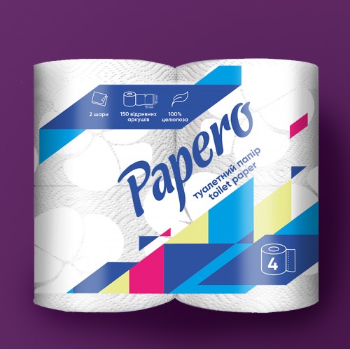 Туалетная бумага Papero двухслойная 4 рулона