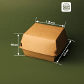 Упаковка для бургера 11.5х11.5х9см крафт M собранная photo 3