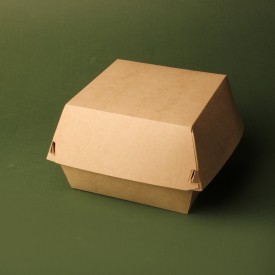 Упаковка для бургера 13х13х10см крафт L фото