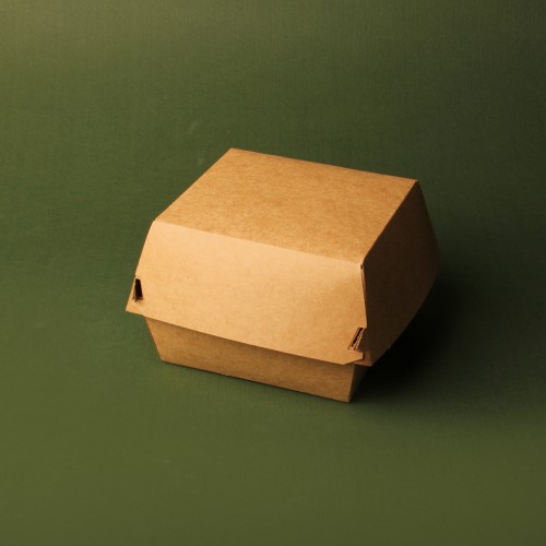 Упаковка для бургера 11.5х11.5х9см крафт M собранная